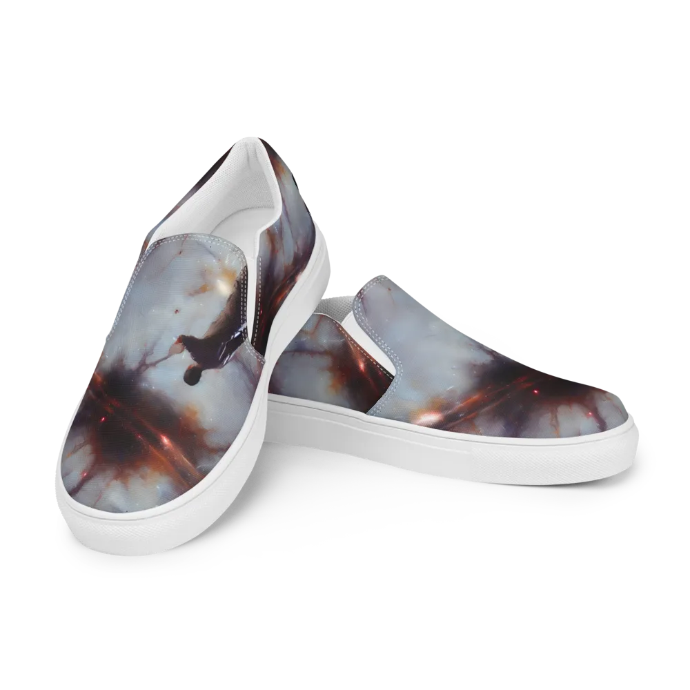 Impressionist Void on Men's Slip-On Canvas Shoes — Left Front