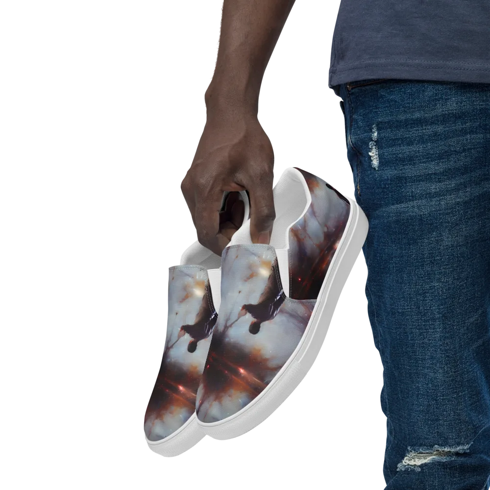 Impressionist Void on Men's Slip-On Canvas Shoes — Left Front