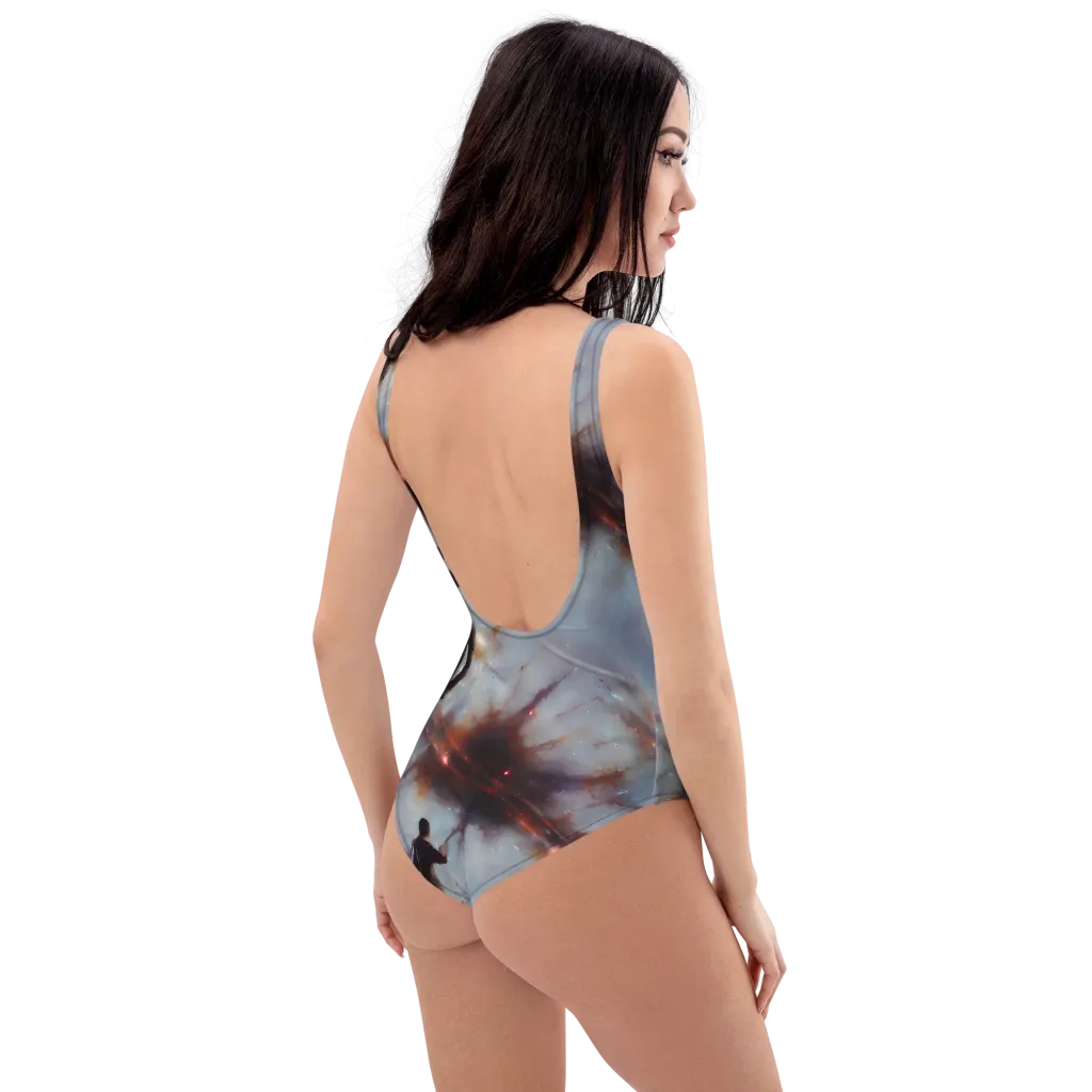 Impressionist Void on One-Piece Swimsuit — Right Back
