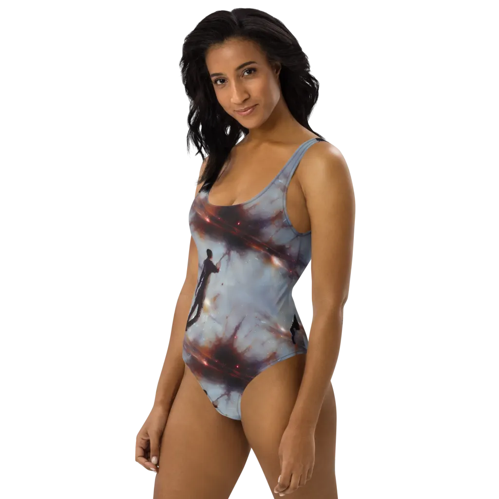 Impressionist Void on One-Piece Swimsuit — Left