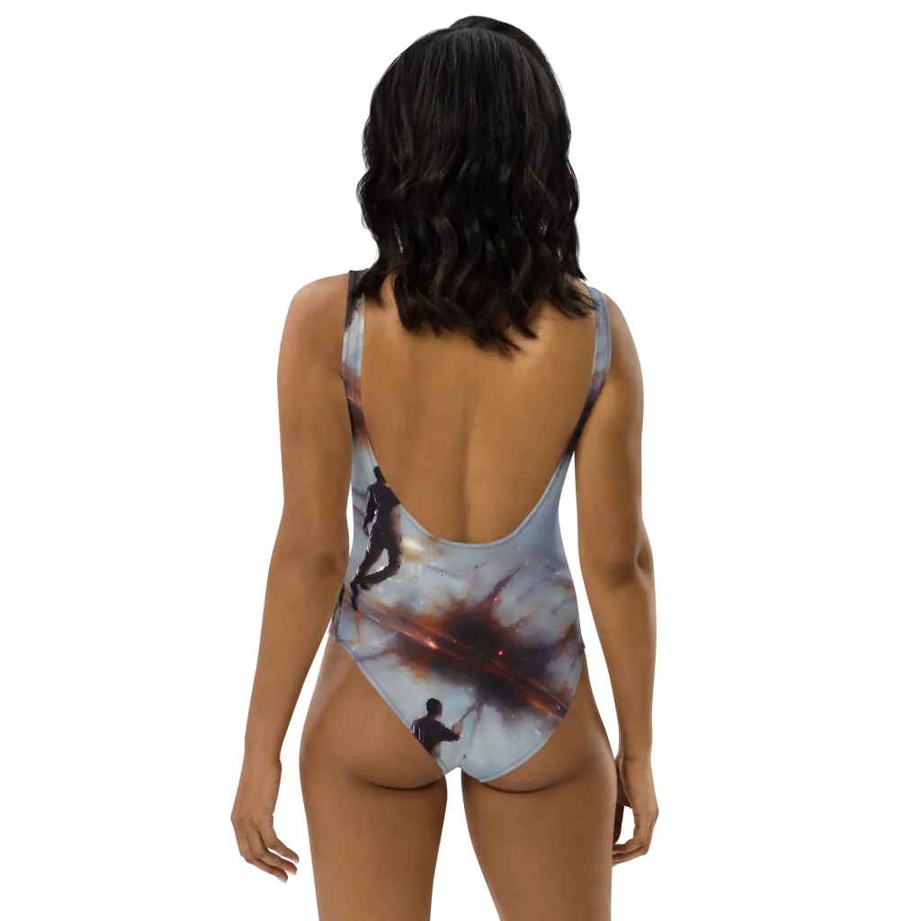Impressionist Void on One-Piece Swimsuit — Back