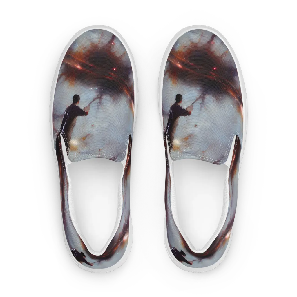 Impressionist Void on Women's Slip-On Canvas Shoes — Front