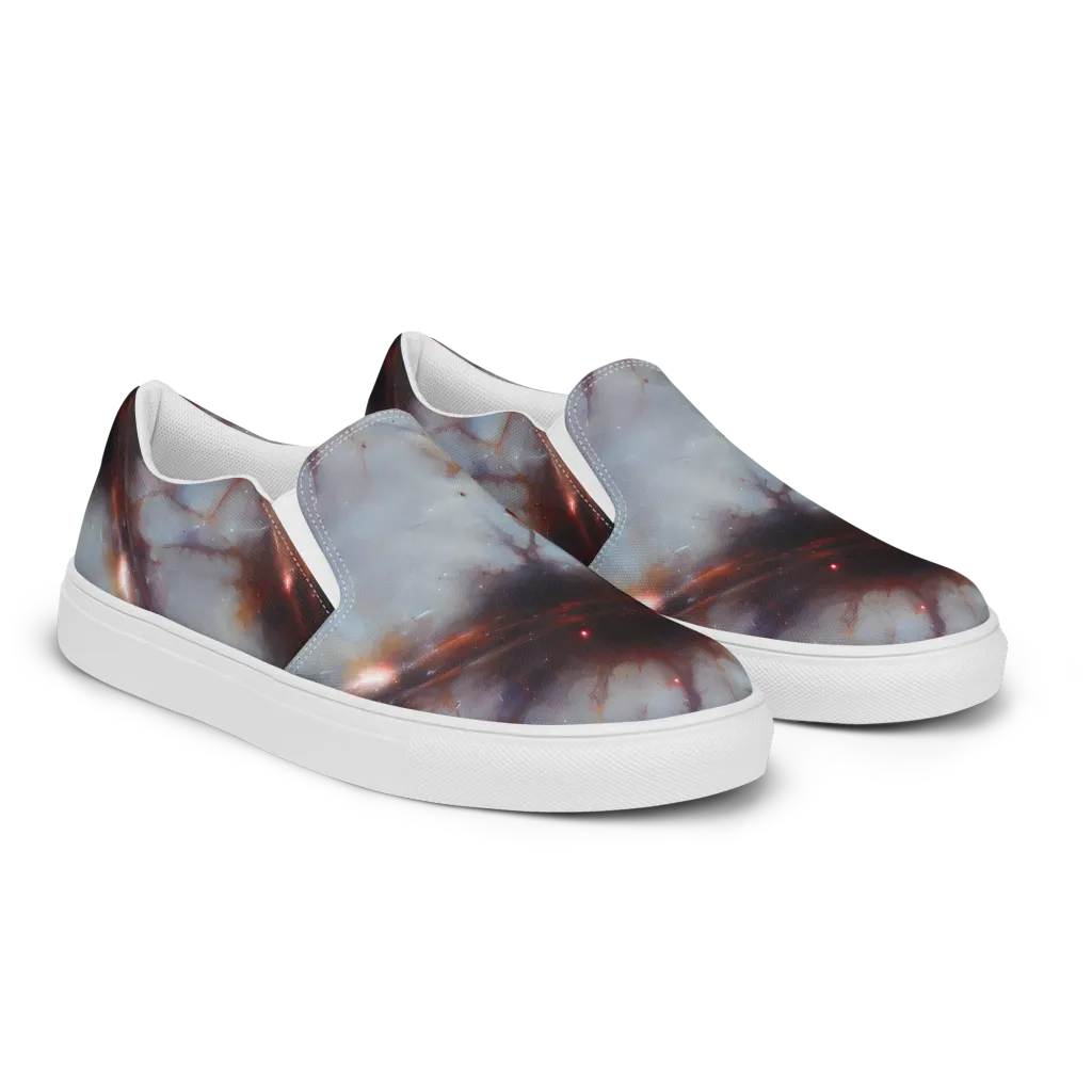 Impressionist Void on Women's Slip-On Canvas Shoes — Right Front