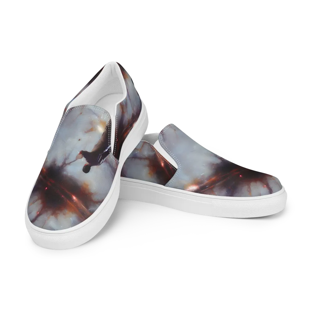 Impressionist Void on Women's Slip-On Canvas Shoes — Left Front
