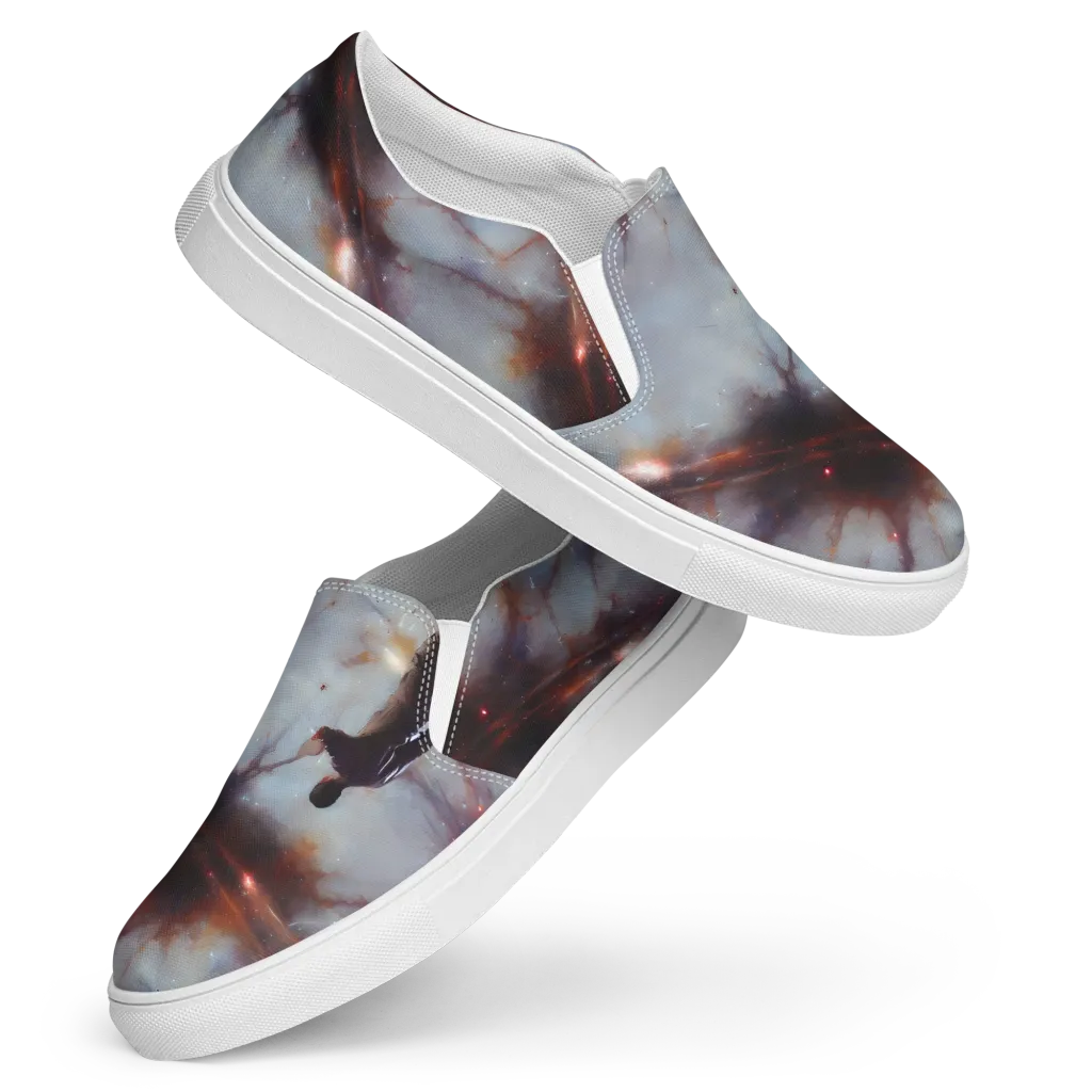Impressionist Void on Women's Slip-On Canvas Shoes — Front