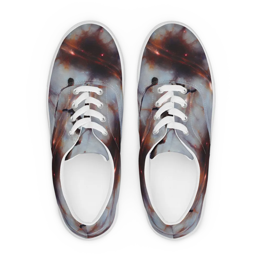 Impressionist Void on Men's Lace-Up Canvas Shoes — Front