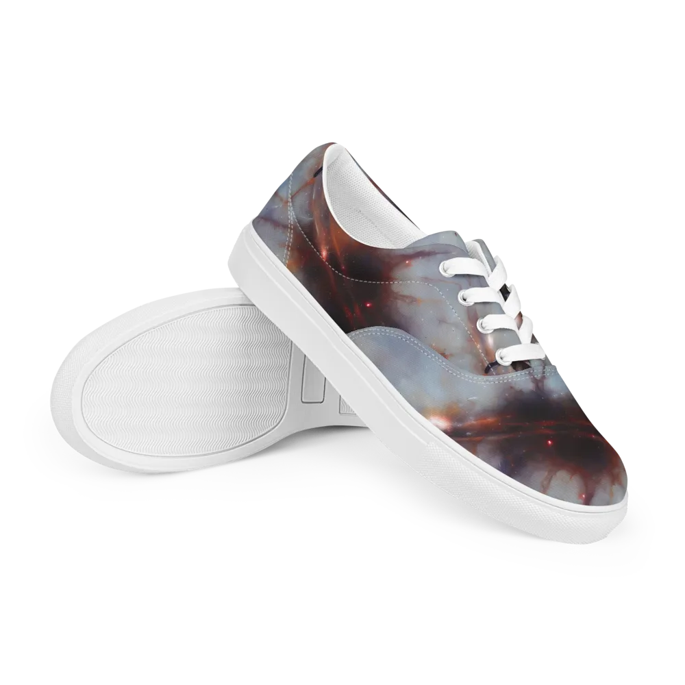 Impressionist Void on Men's Lace-Up Canvas Shoes — Right Front