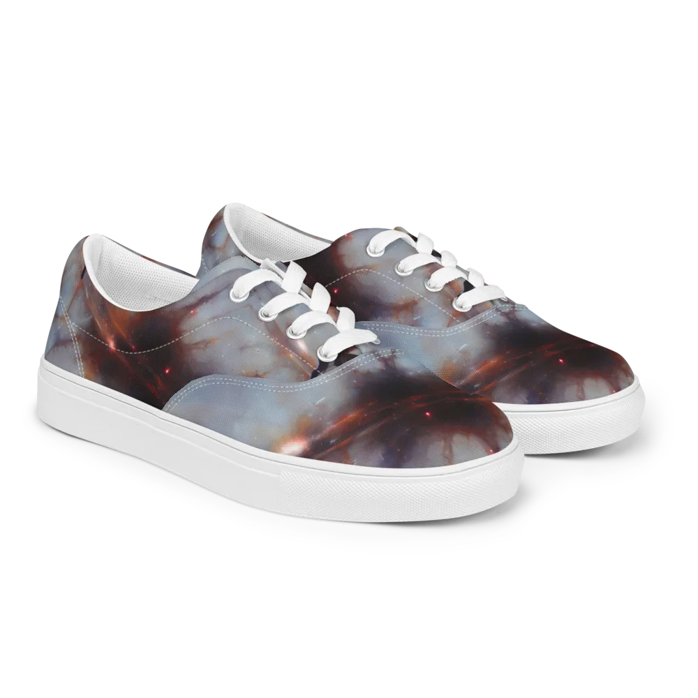 Impressionist Void on Men's Lace-Up Canvas Shoes — Right Front
