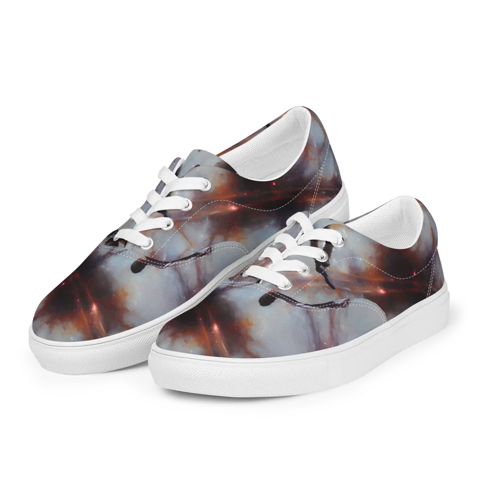 Impressionist Void on Men's Lace-Up Canvas Shoes — Left Front