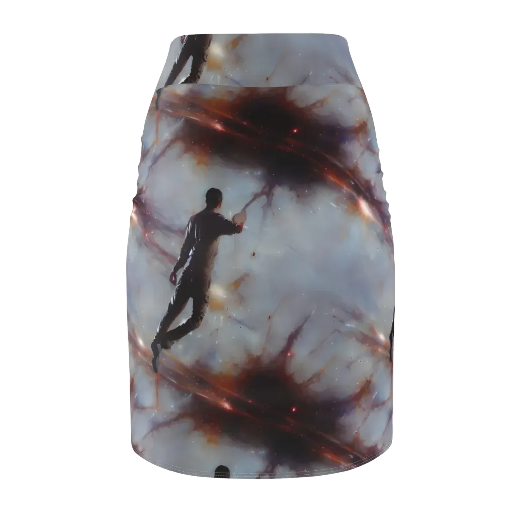 Impressionist Void on Pencil Skirt — Back