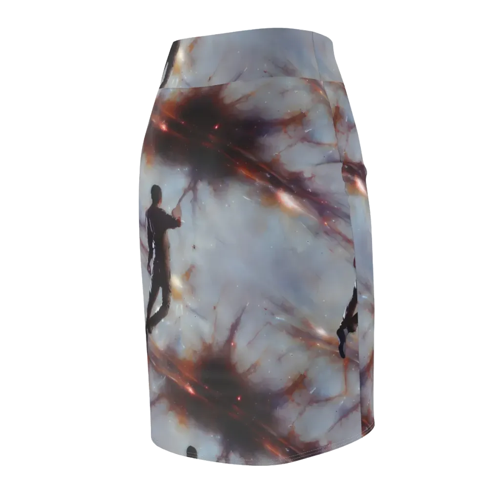 Impressionist Void on Pencil Skirt — Back Side