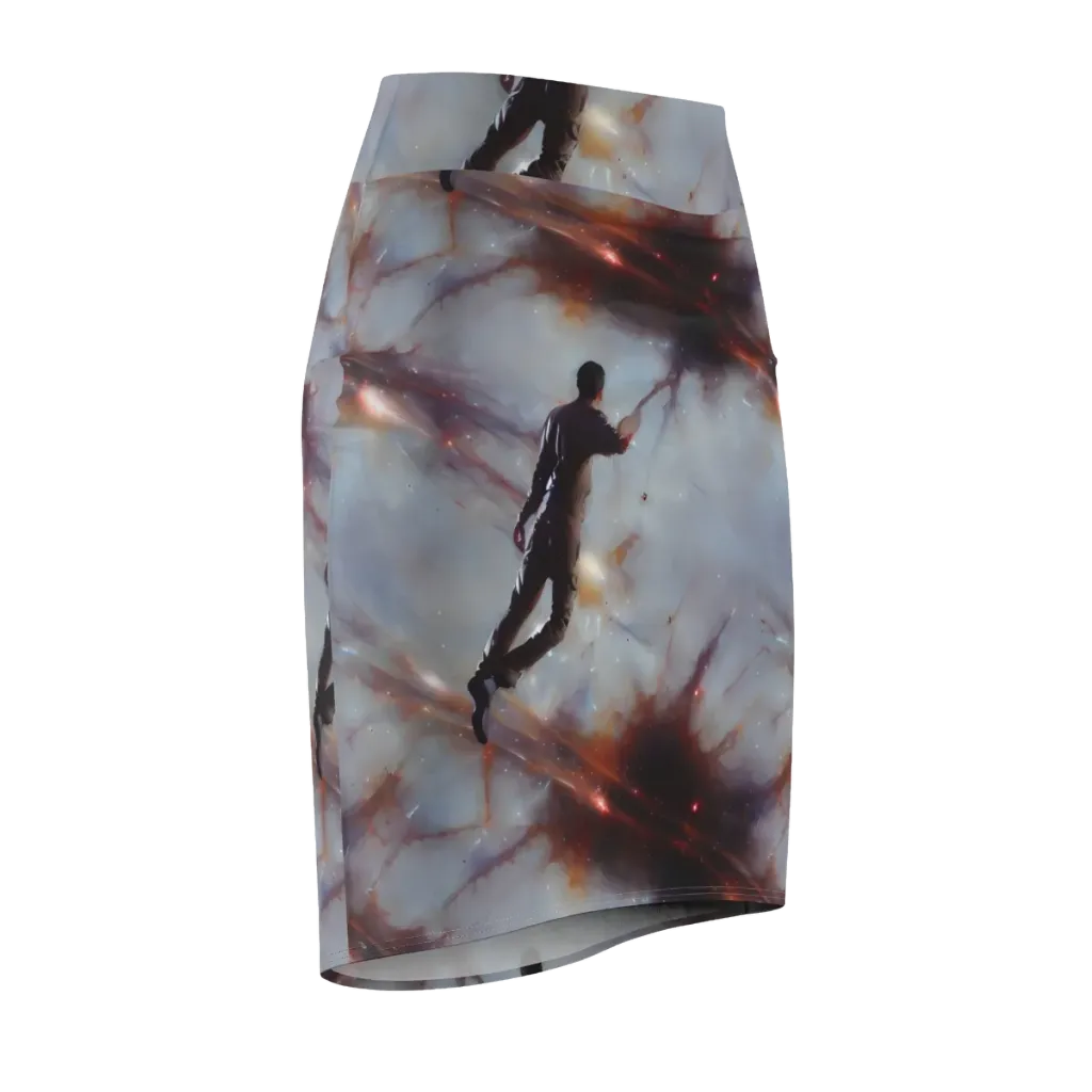 Impressionist Void on Pencil Skirt — Front Side