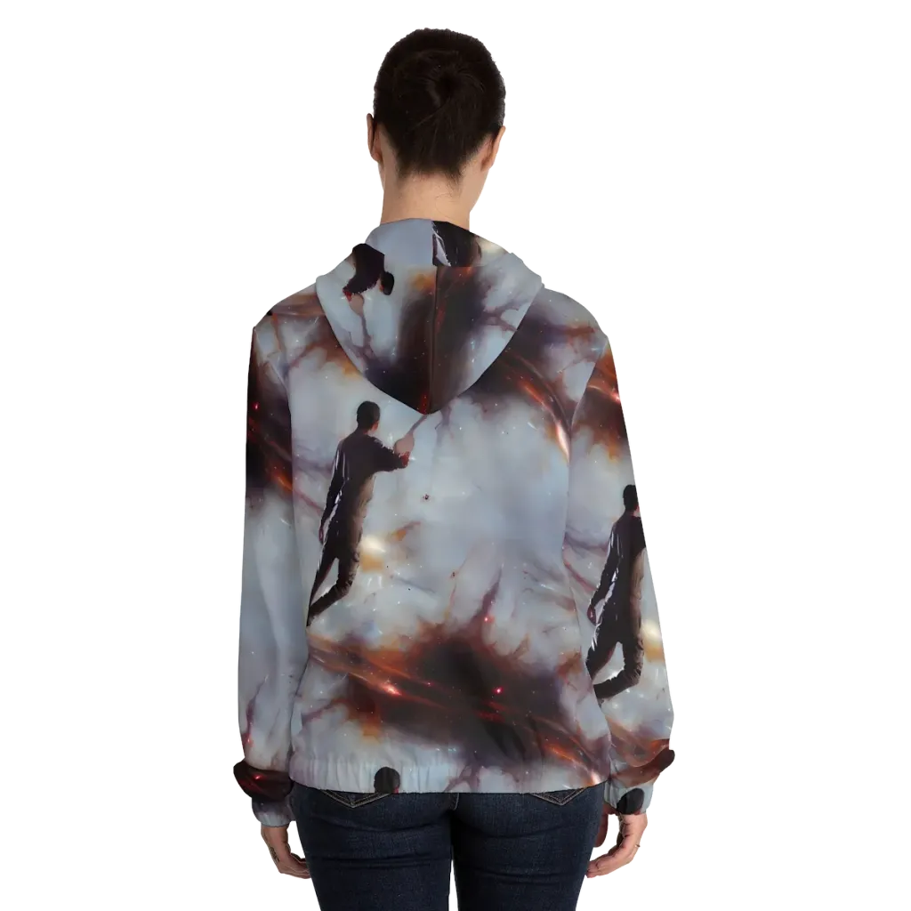 Impressionist Void on Women's Full-Zip Hoodie — Back On Person