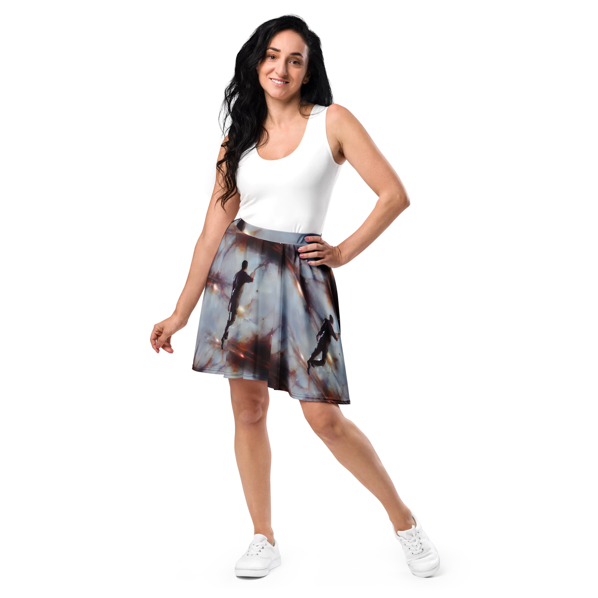 Impressionist Void on Skater Skirt — Front