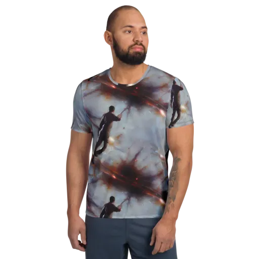 Impressionist Void on a Men's Athletic T-Shirt