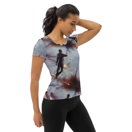 Impressionist Void on a Women's Athletic T-Shirt