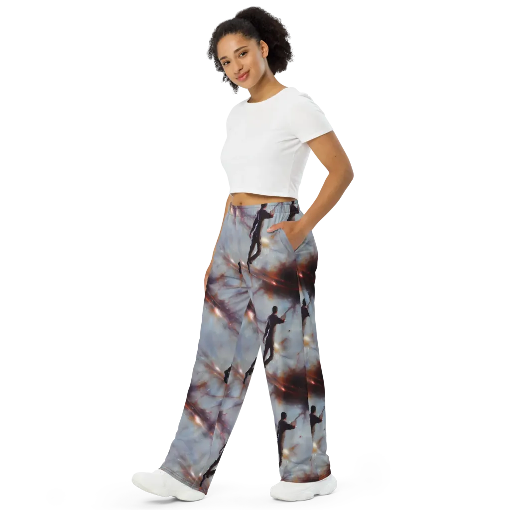 Impressionist Void on Wide-Leg Pants — Left Front