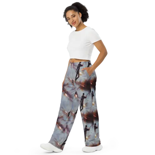 Impressionist Void on a Wide-Leg Pants