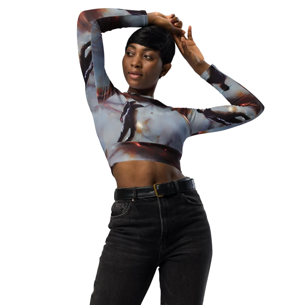 Impressionist Void on Long Sleeve Crop Top — Front
