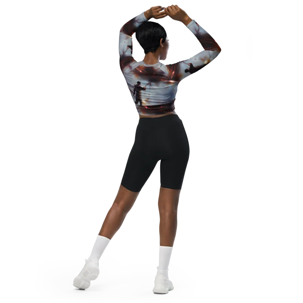 Impressionist Void on Long Sleeve Crop Top — Back