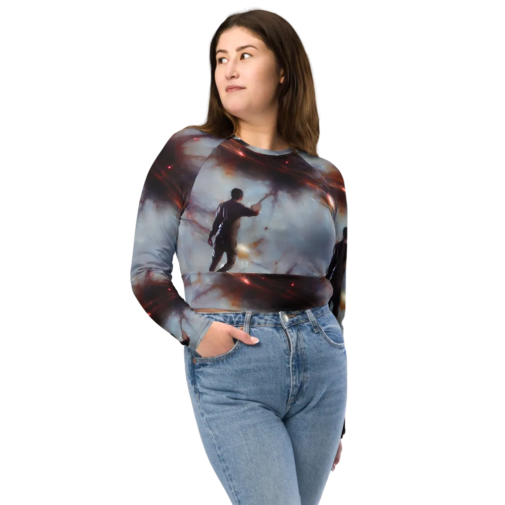 Impressionist Void on Long Sleeve Crop Top — Front