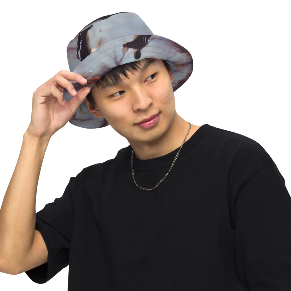 Impressionist Void on Reversible Bucket Hat — Front Inside