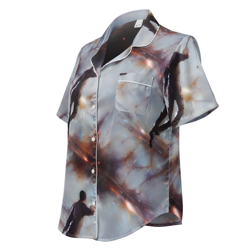 Impressionist Void on Women's Short Sleeve Pajama Top — Left Front