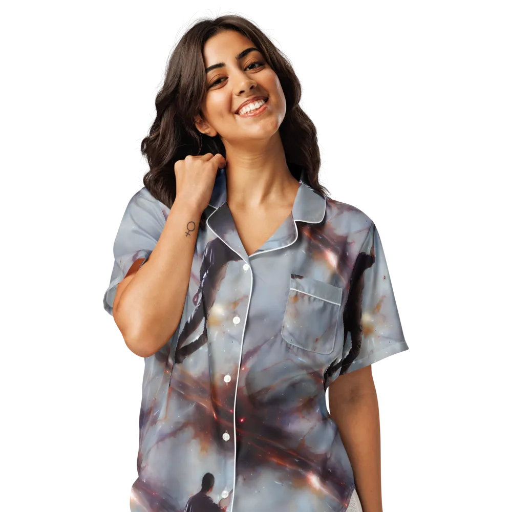 Impressionist Void on Women's Short Sleeve Pajama Top — Front