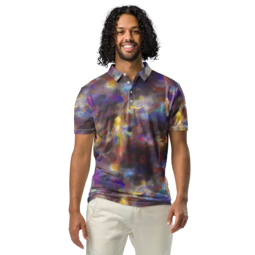 Quantum Wisp on a Men's Slim Fit Polo Shirt