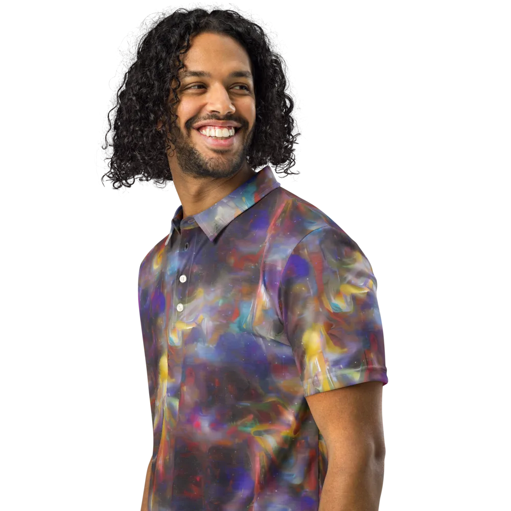 Quantum Wisp on Men's Slim Fit Polo Shirt — Left Front