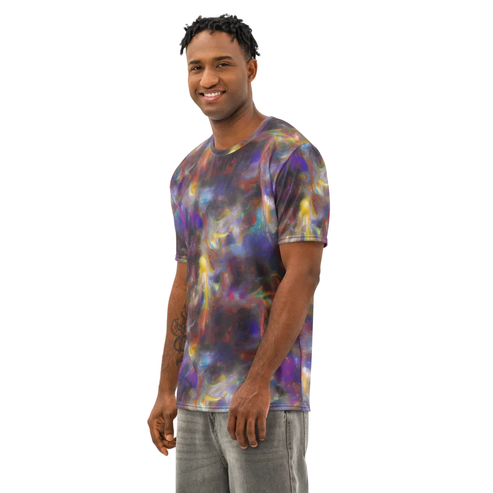 Quantum Wisp on Men's Cotton Crew Neck T-Shirt — Left Front