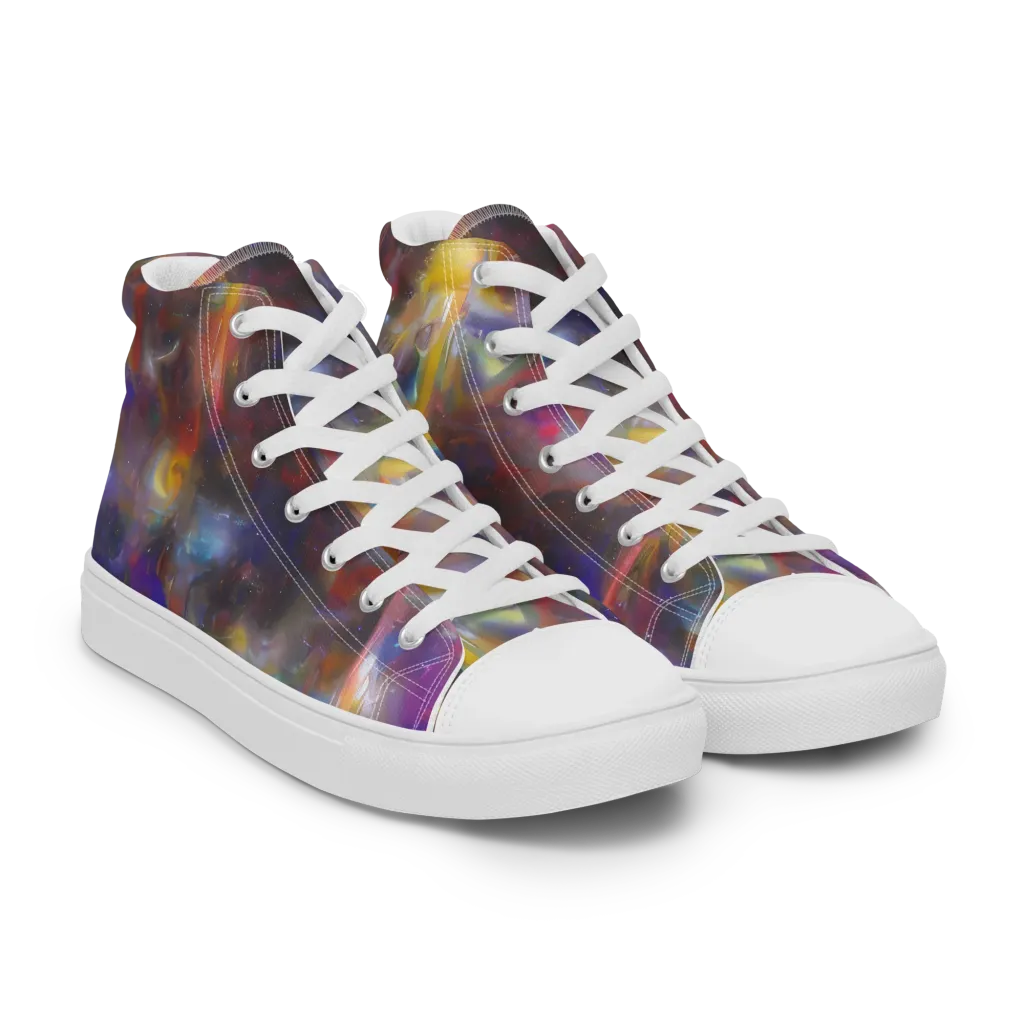 Quantum Wisp on Men's High Top Canvas Shoes — Right Front