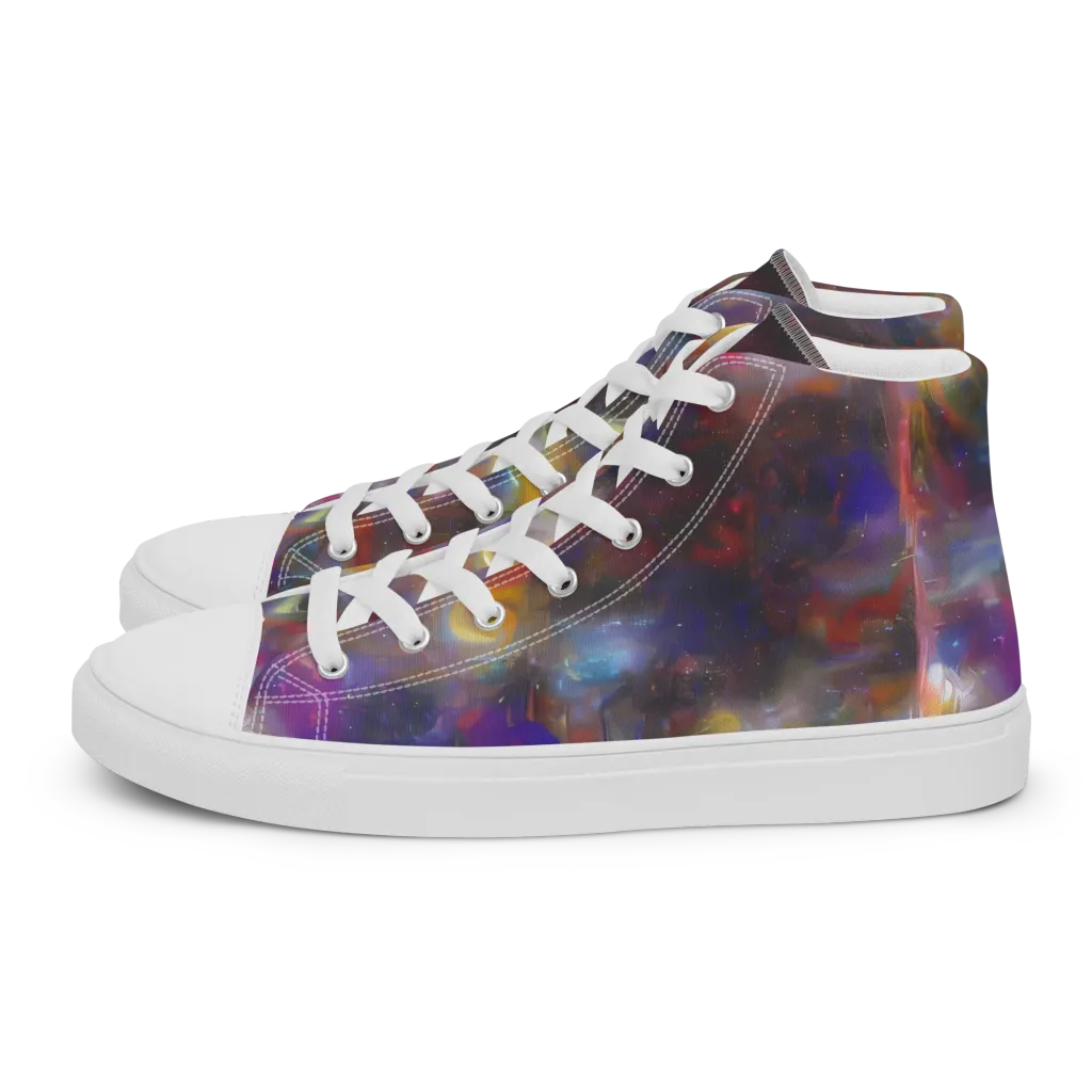 Quantum Wisp on Men's High Top Canvas Shoes — Left
