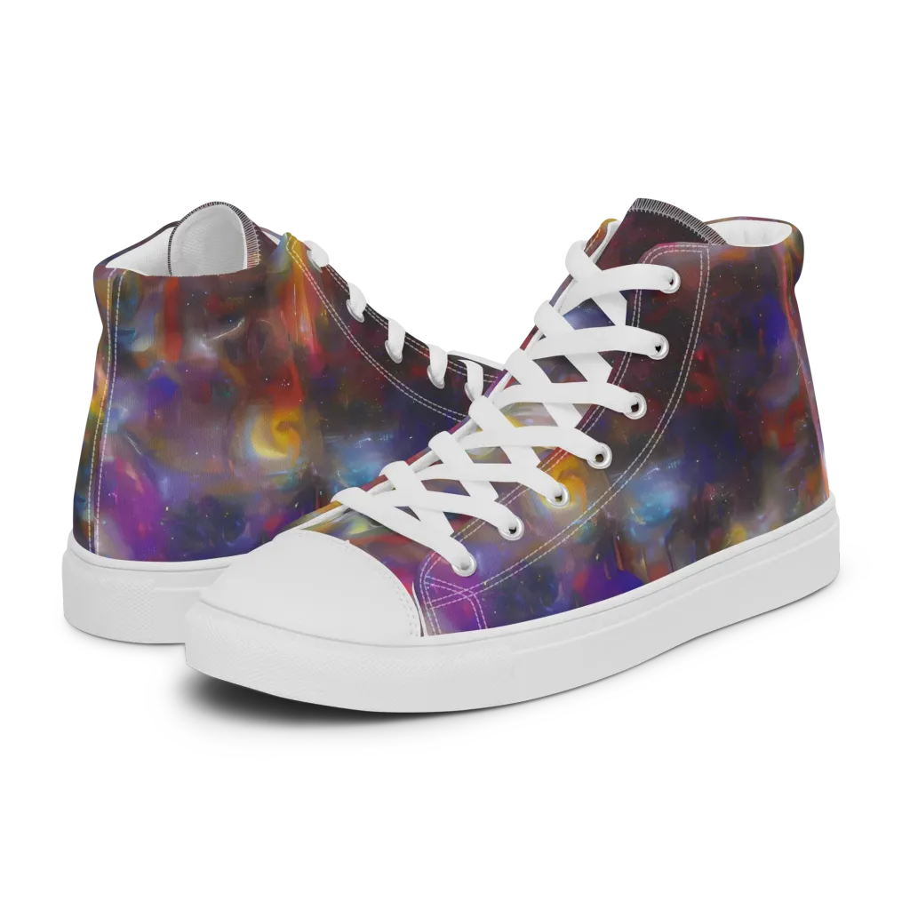 Quantum Wisp on Men's High Top Canvas Shoes — Left