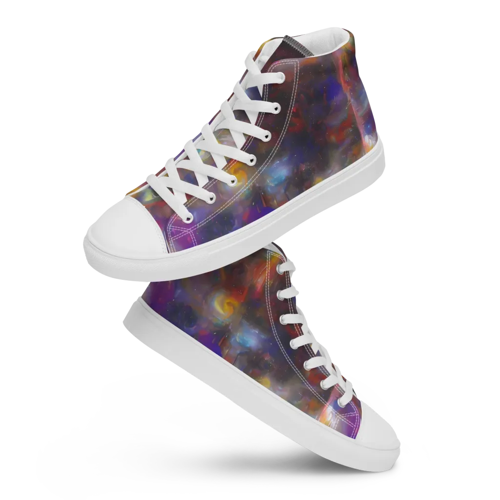 Quantum Wisp on Men's High Top Canvas Shoes — Front
