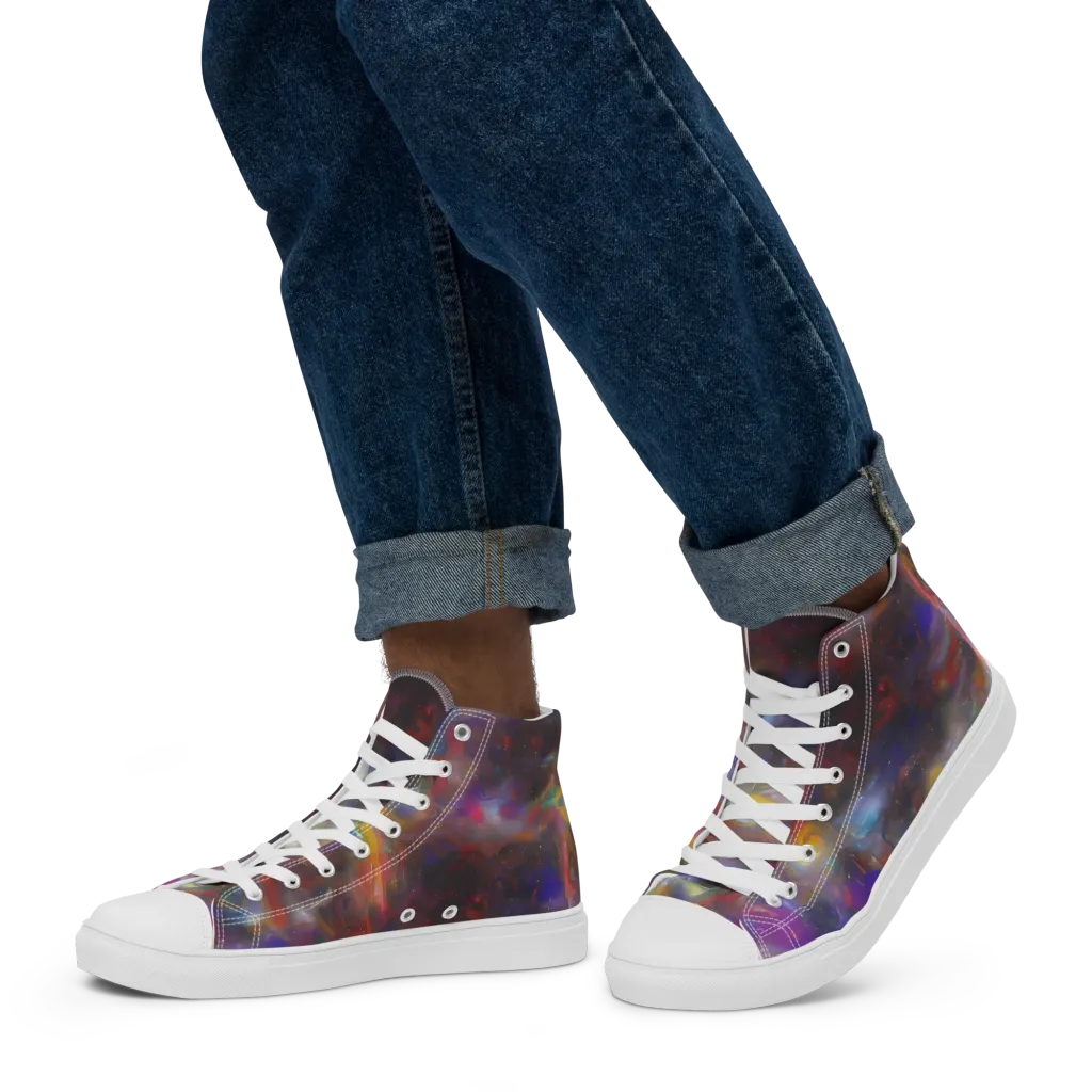Quantum Wisp on Men's High Top Canvas Shoes — Left