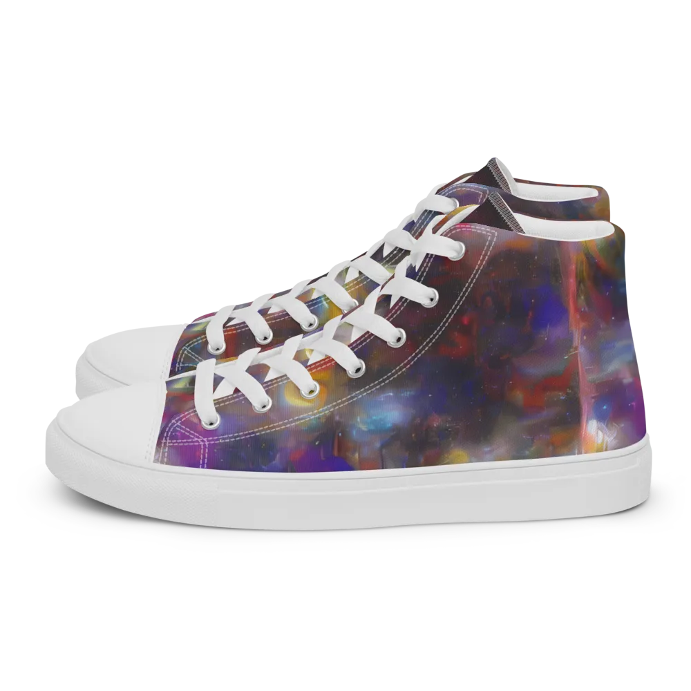 Quantum Wisp on Women's High Top Canvas Shoes — Left