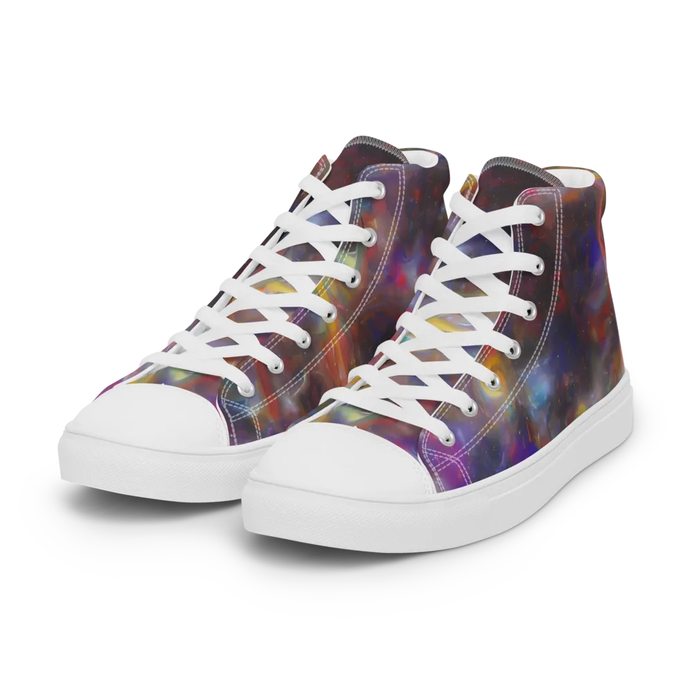 Quantum Wisp on Women's High Top Canvas Shoes — Left Front