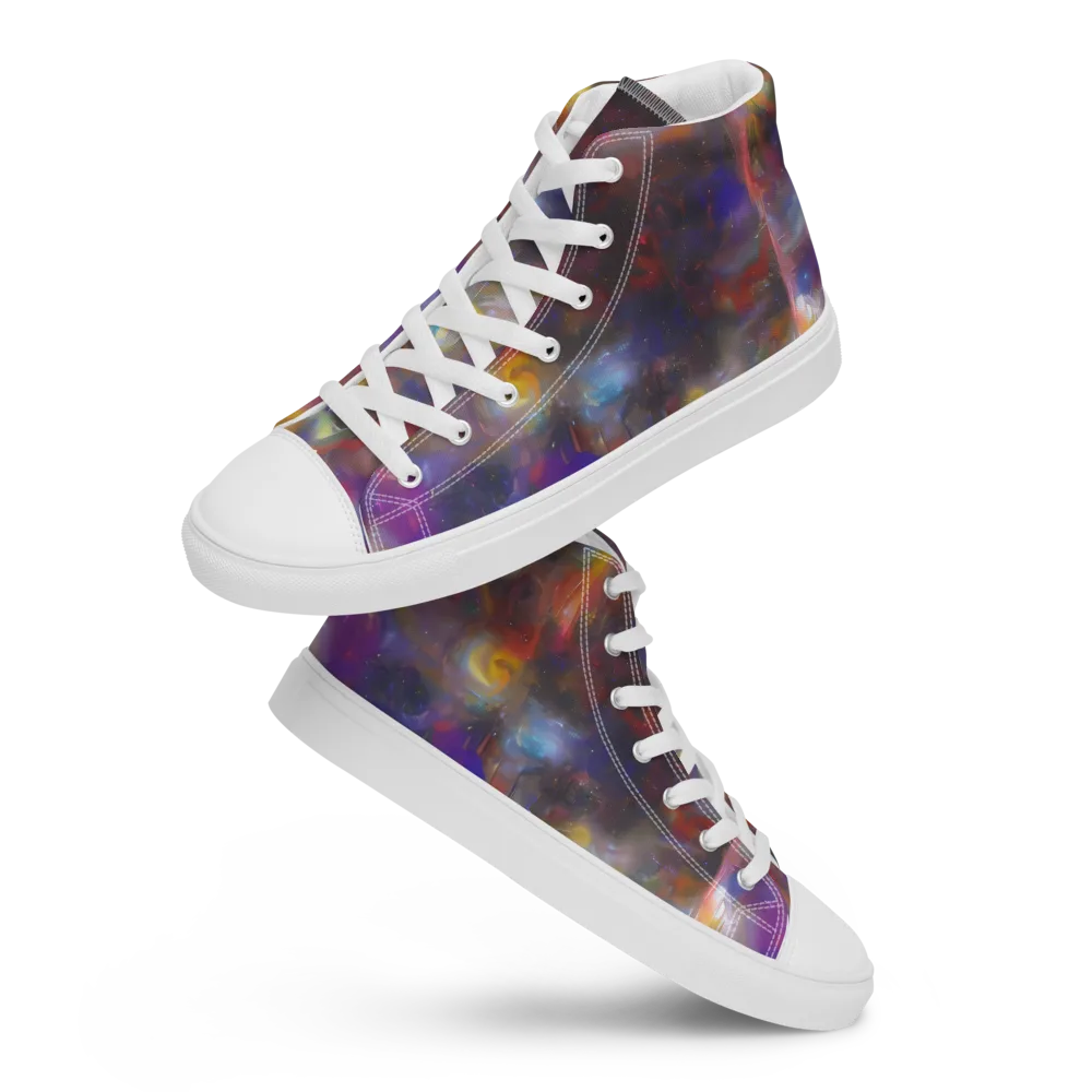 Quantum Wisp on Women's High Top Canvas Shoes — Front