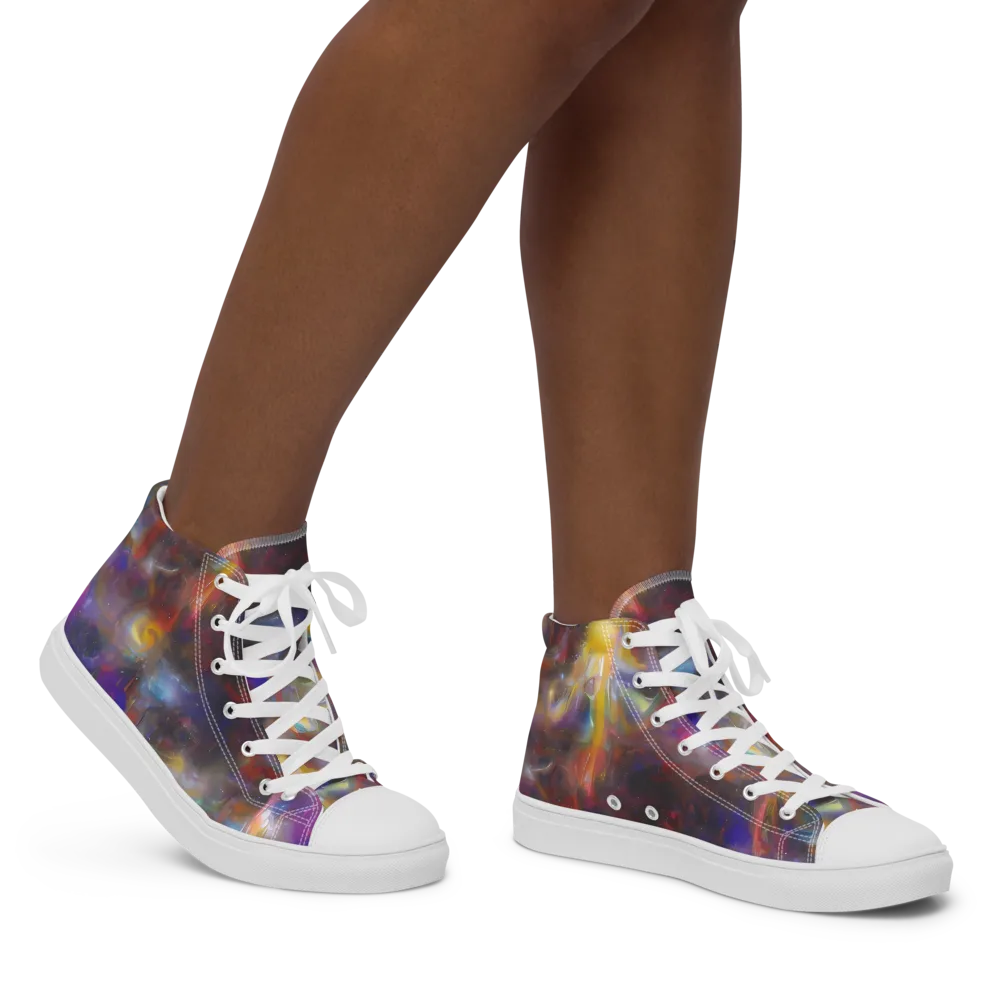 Quantum Wisp on Women's High Top Canvas Shoes — Right