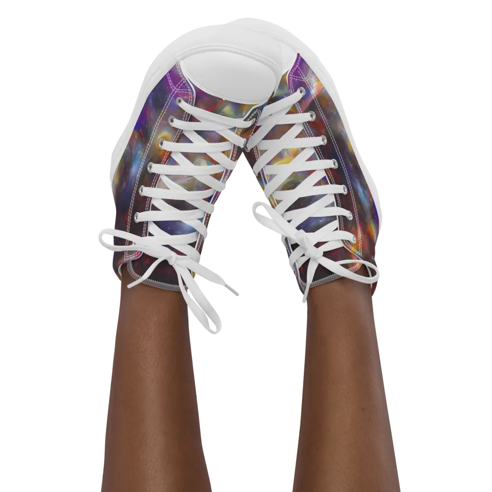 Quantum Wisp on Women's High Top Canvas Shoes — Front