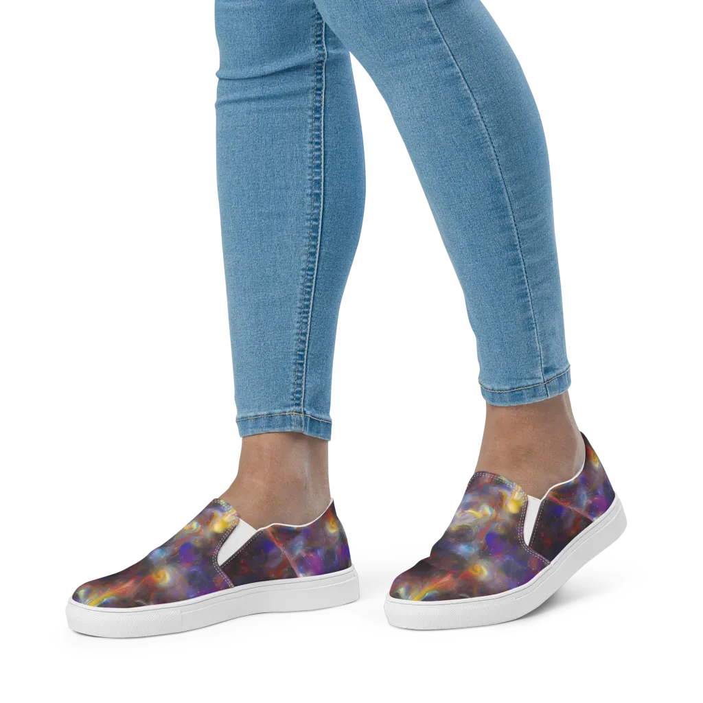 Quantum Wisp on Women's Slip-On Canvas Shoes — Front
