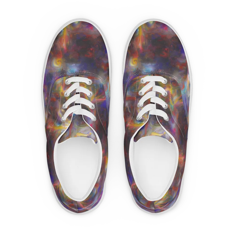 Quantum Wisp on Men's Lace-Up Canvas Shoes — Front