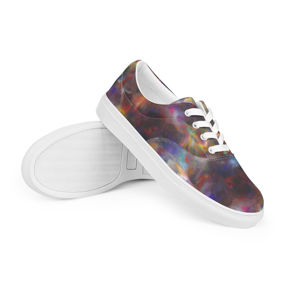 Quantum Wisp on Men's Lace-Up Canvas Shoes — Right Front