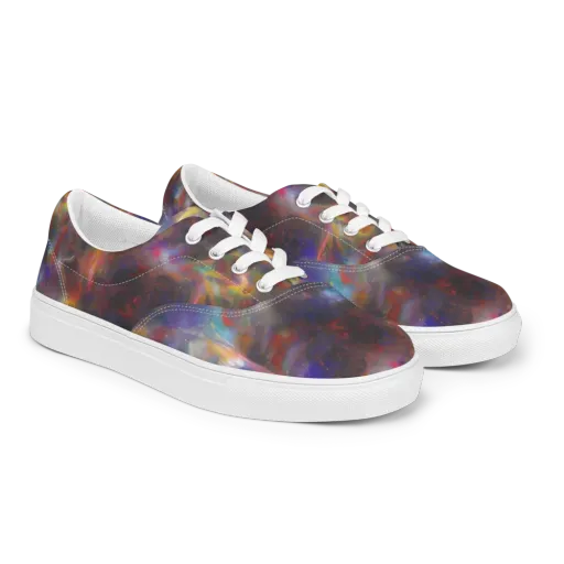 Quantum Wisp on a Men's Lace-Up Canvas Shoes