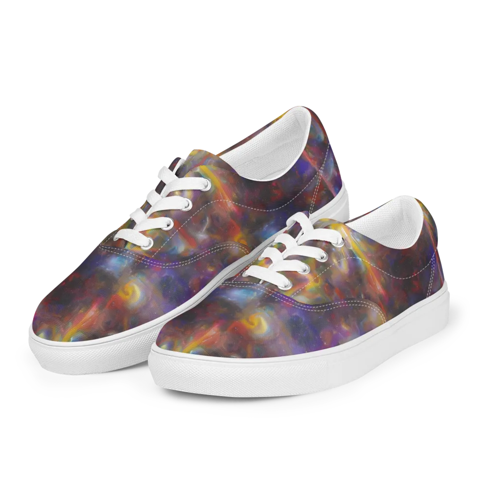 Quantum Wisp on Men's Lace-Up Canvas Shoes — Left Front