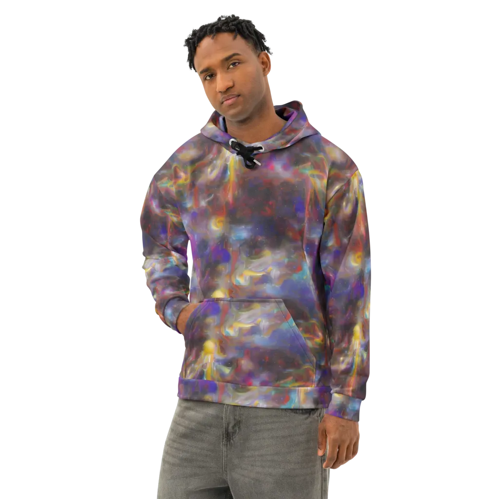 Quantum Wisp on Cotton Hoodie — Left Front