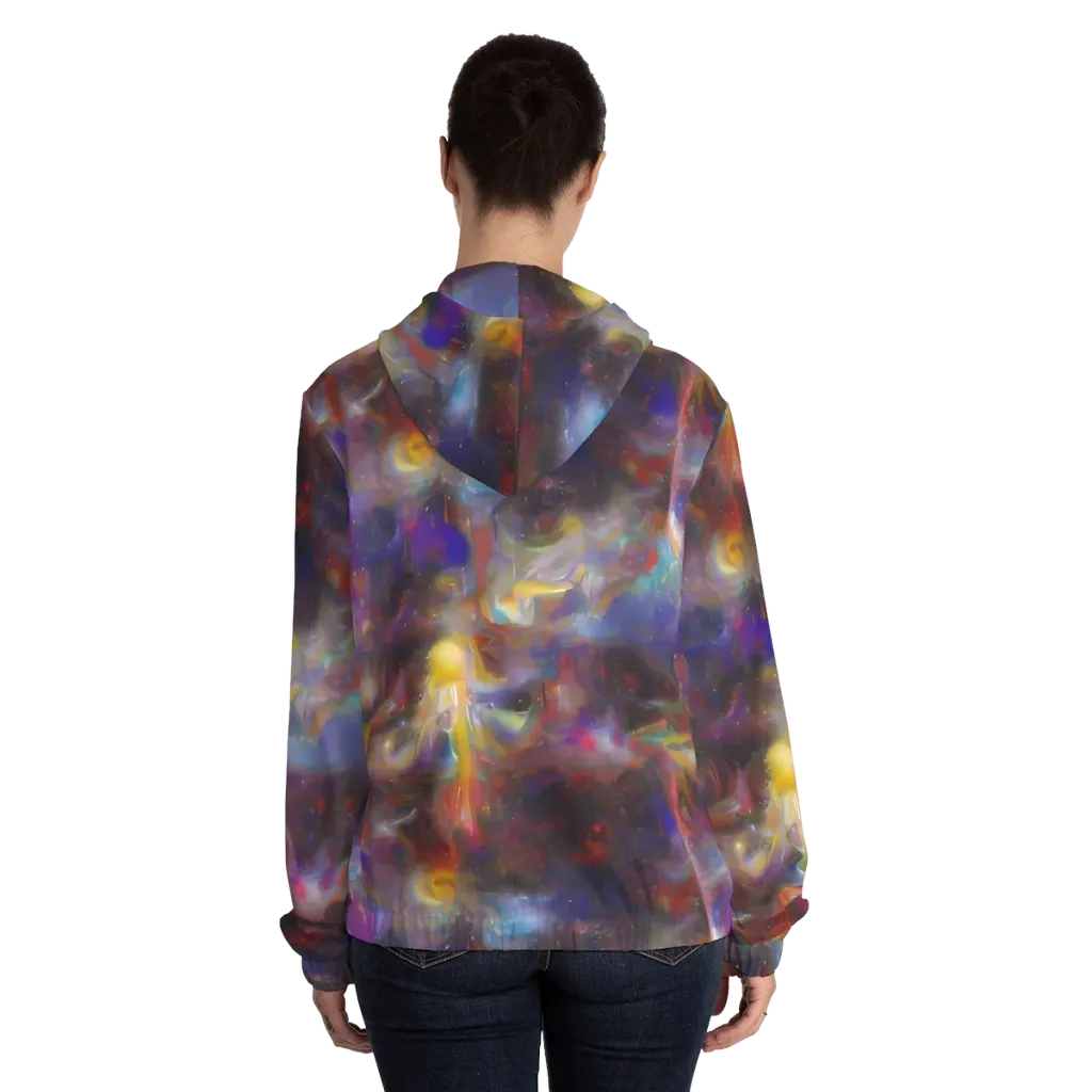 Quantum Wisp on Women's Full-Zip Hoodie — Back On Person