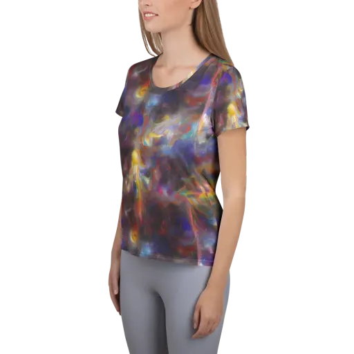 Quantum Wisp on a Women's Athletic T-Shirt