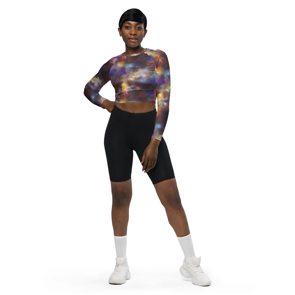 Quantum Wisp on Long Sleeve Crop Top — Front